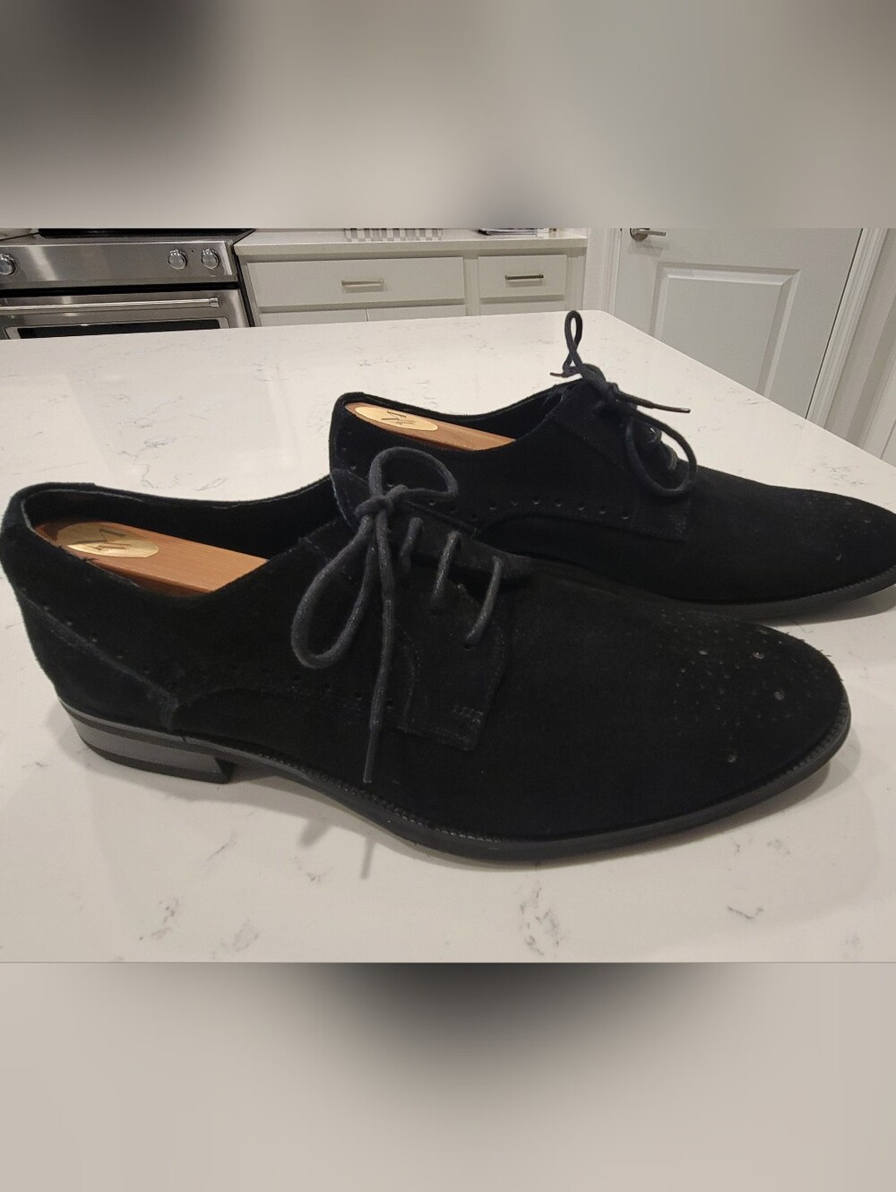 NWOT Stacy Adams Men's Black Suede Derby Oxfords Sz 10M